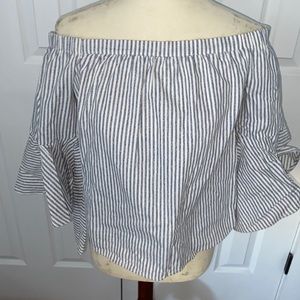Striped off the shoulder blouse